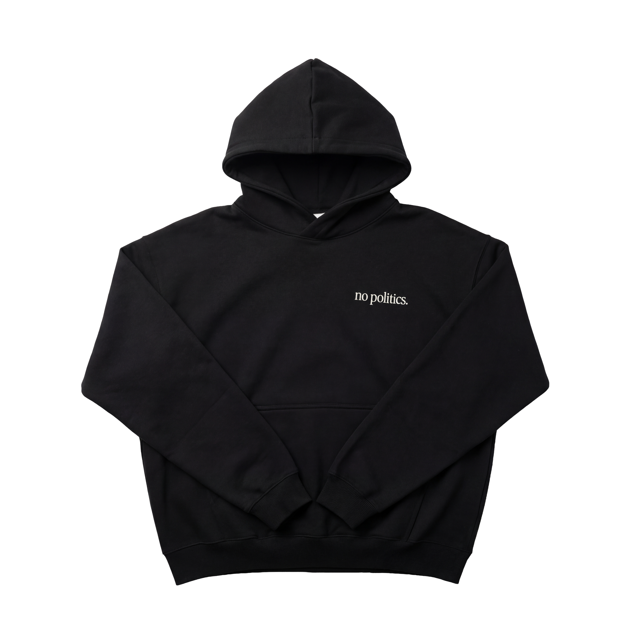 NO POLITICS HOODIE BLACK